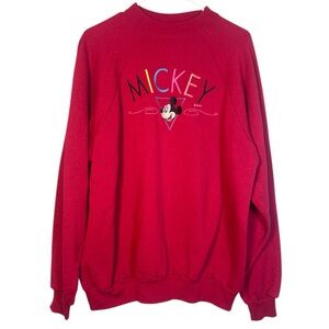 Vintage 90s Disney Mickey & Co. embroidered pink crewneck sweatshirt XL